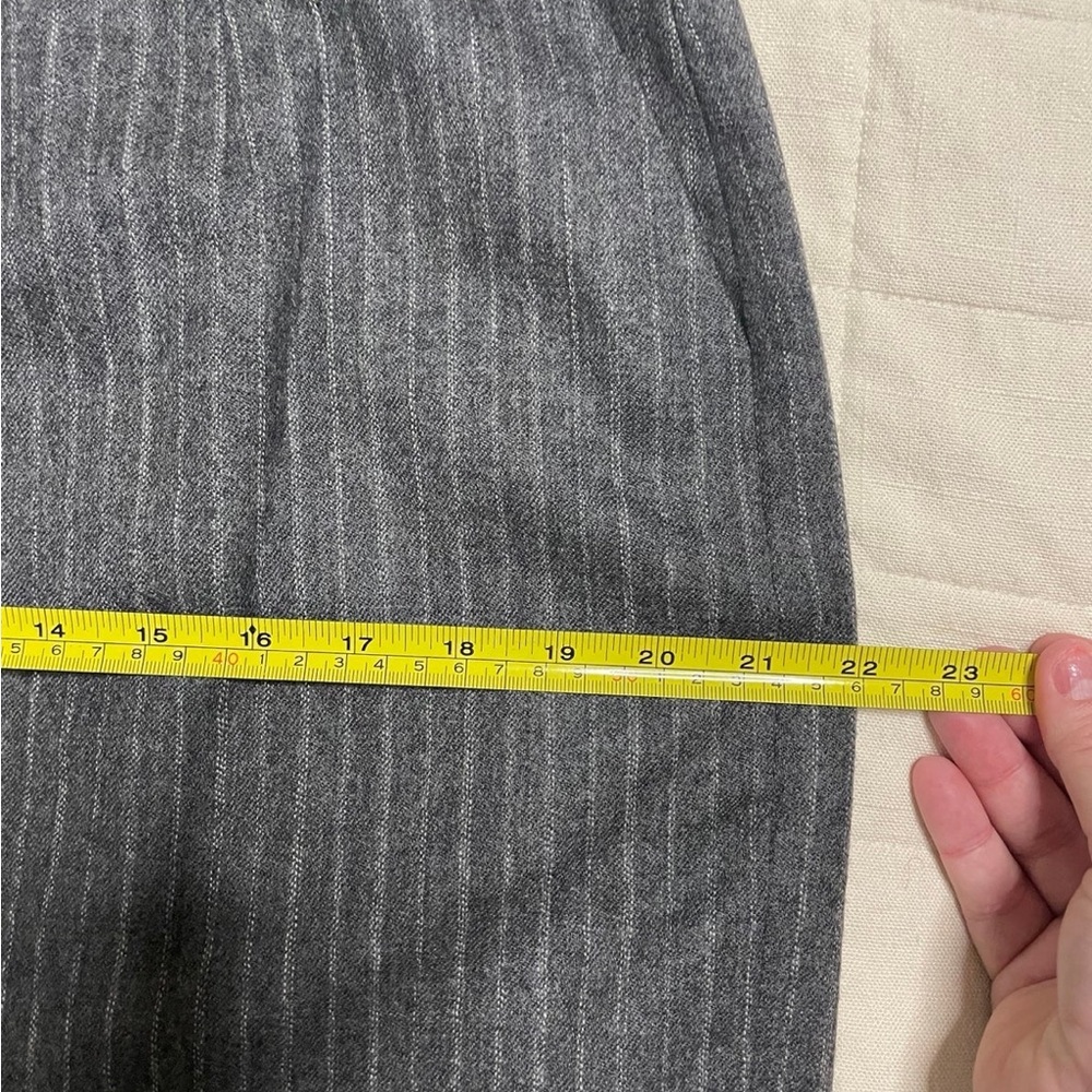 Rafaellla Gray & White Pinstripe Wool Maxi Skirt - Picture 5 of 10